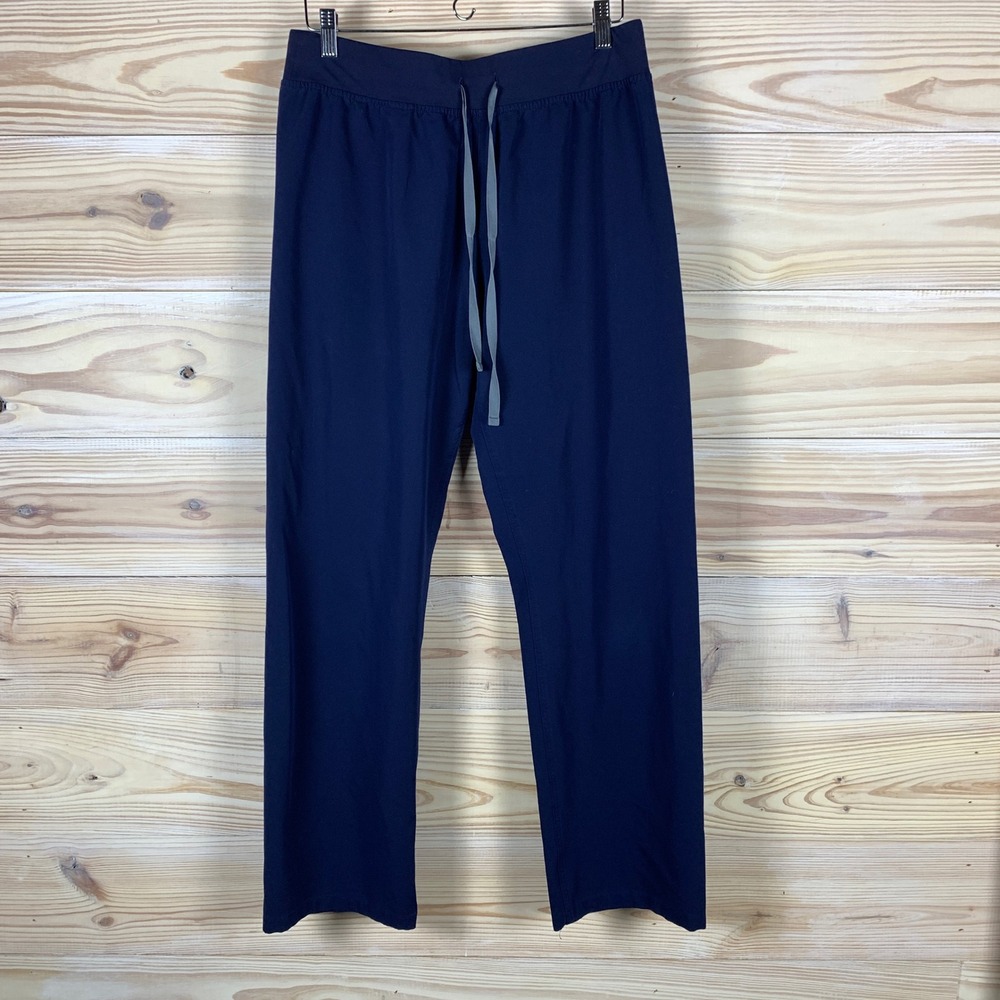 FIGS Scrub Pants Large Navy Blue Straight Leg Drawstring Technical 1000210